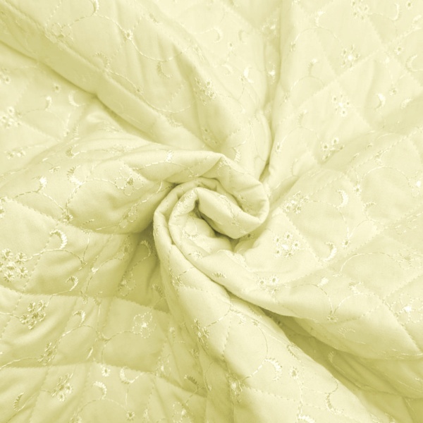 Quilted Broidery Anglaise - CREAM